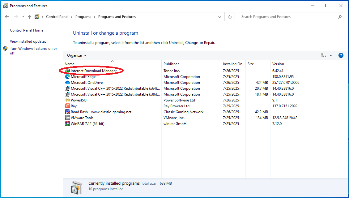 Internet Download Manager (IDM) Uninstalling Step 4